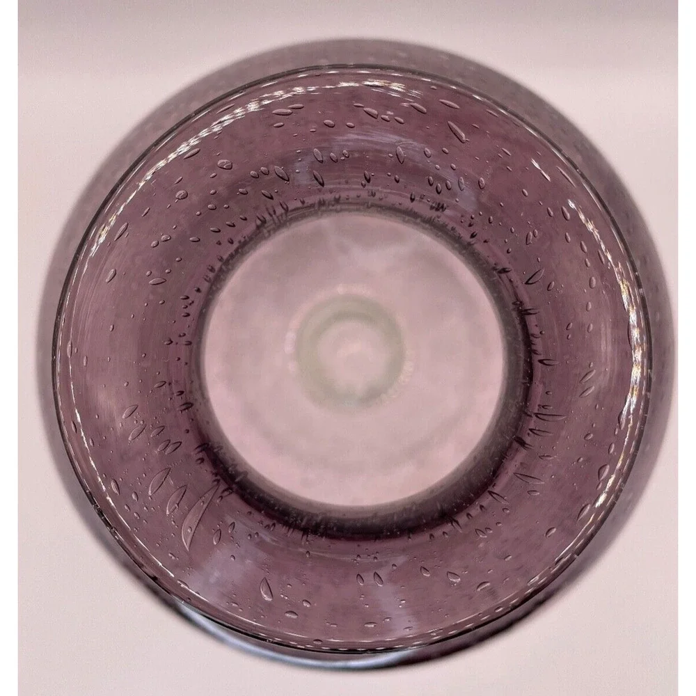 Handblown Purple Glass Vase With Clear Base- Pre-owned- Vase only.